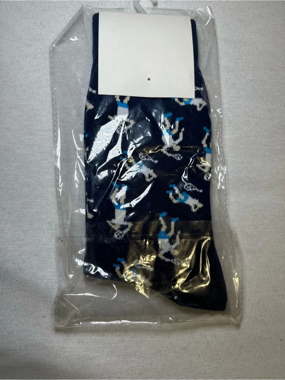 Socks with Frustrated Tennis/Pickleball Player Design, Novelty Blue